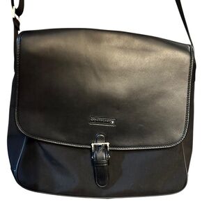 Montblanc Meisterstuck Messenger Bag Black Leather Canvas NWOT Designer Italy